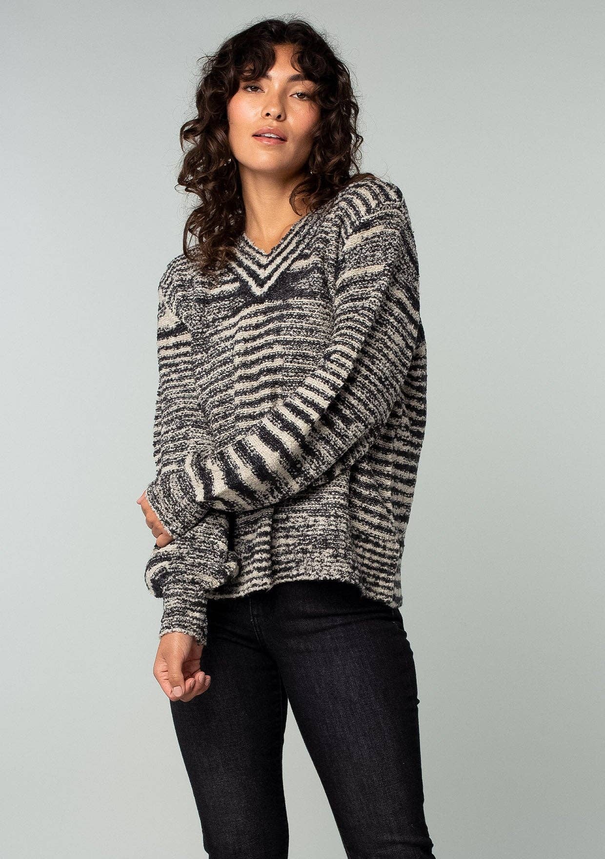 Space Dyed Animal Print Pullover Fall Sweater