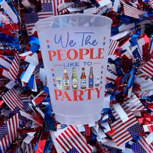 We The People Like To Party Frosted Cups- Patriotic
