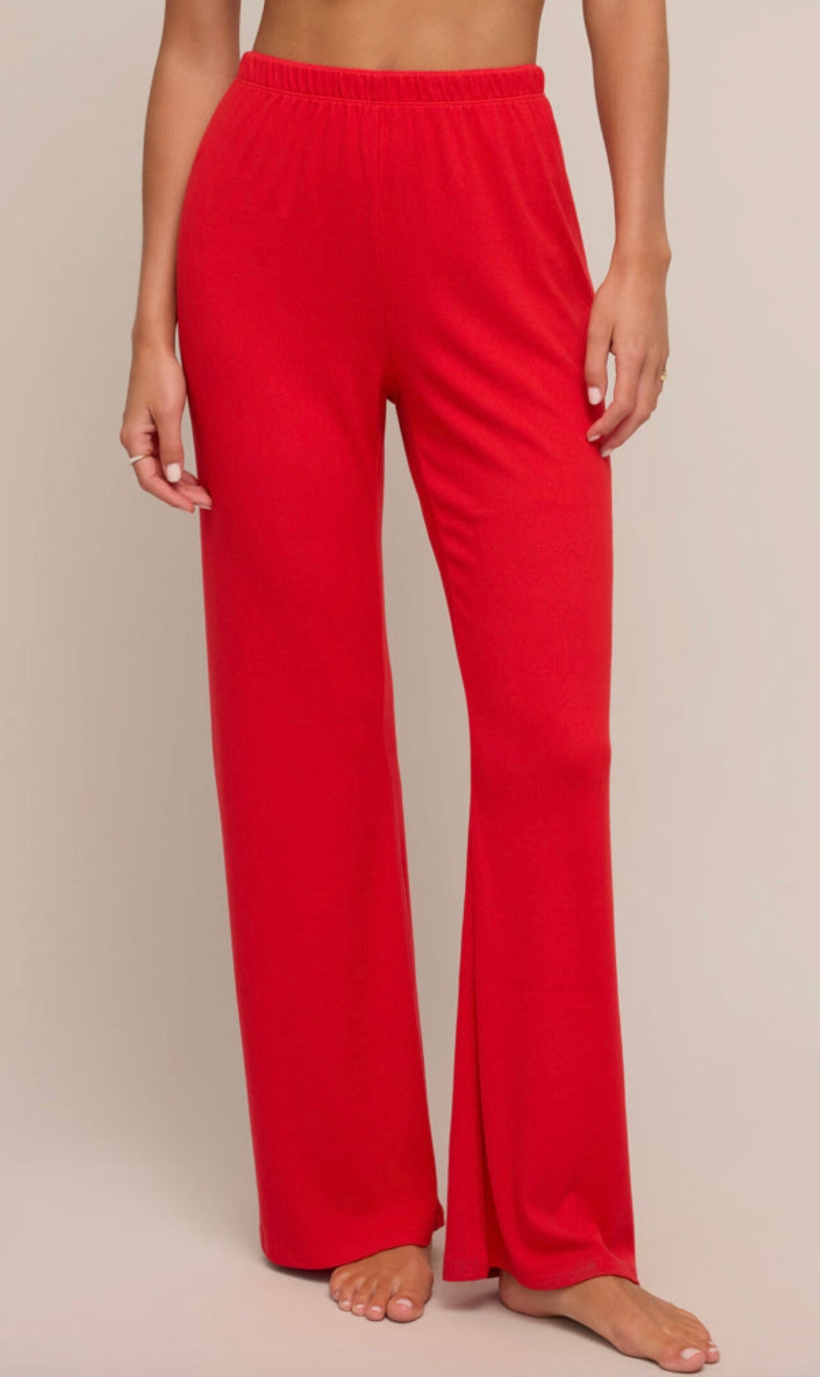 Soft red pointelle lounge pant