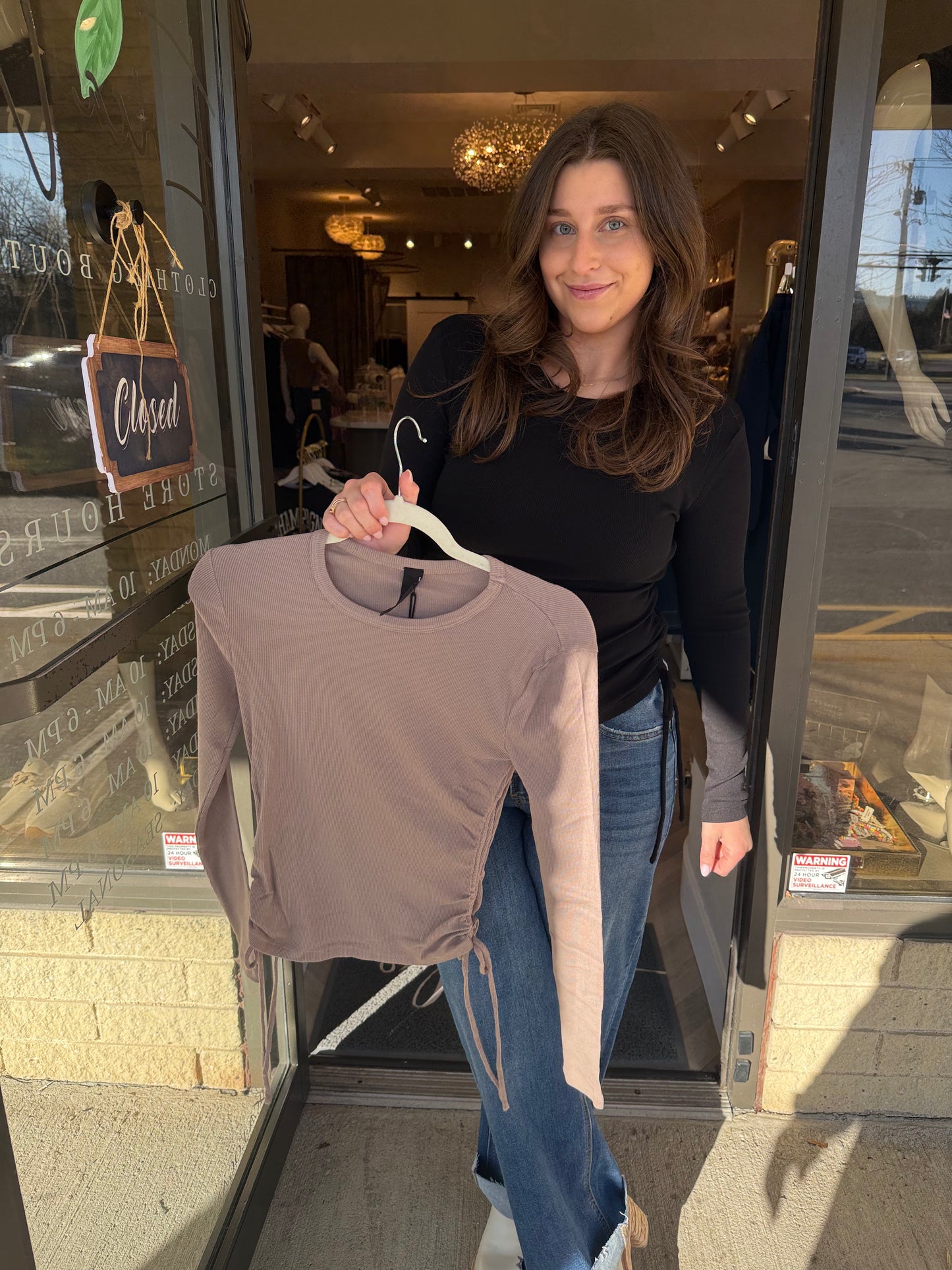 BOBI LONG SLEEVE WITH SIDE TIE DETAIL