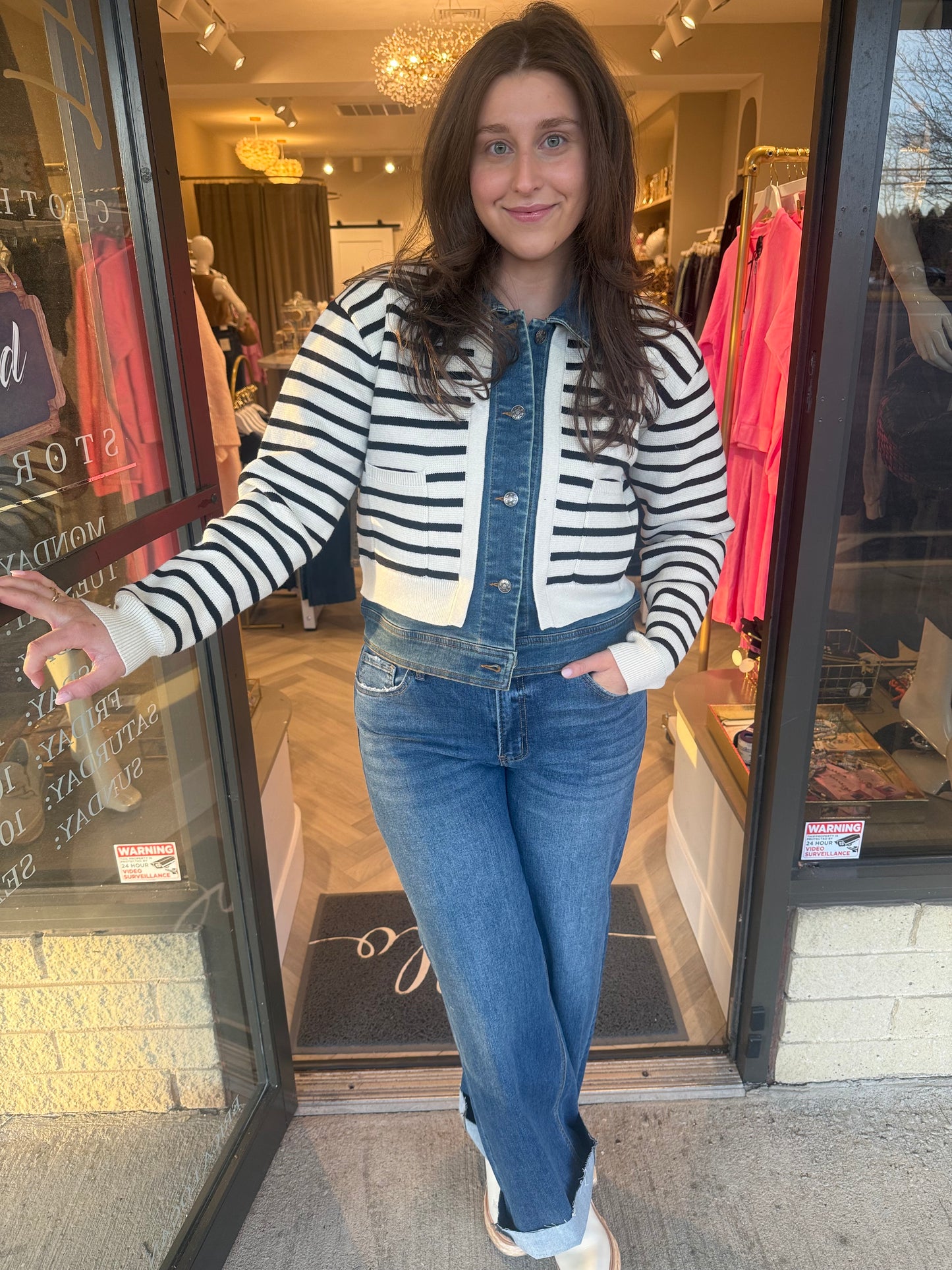 STRIPED DENIM JACKET