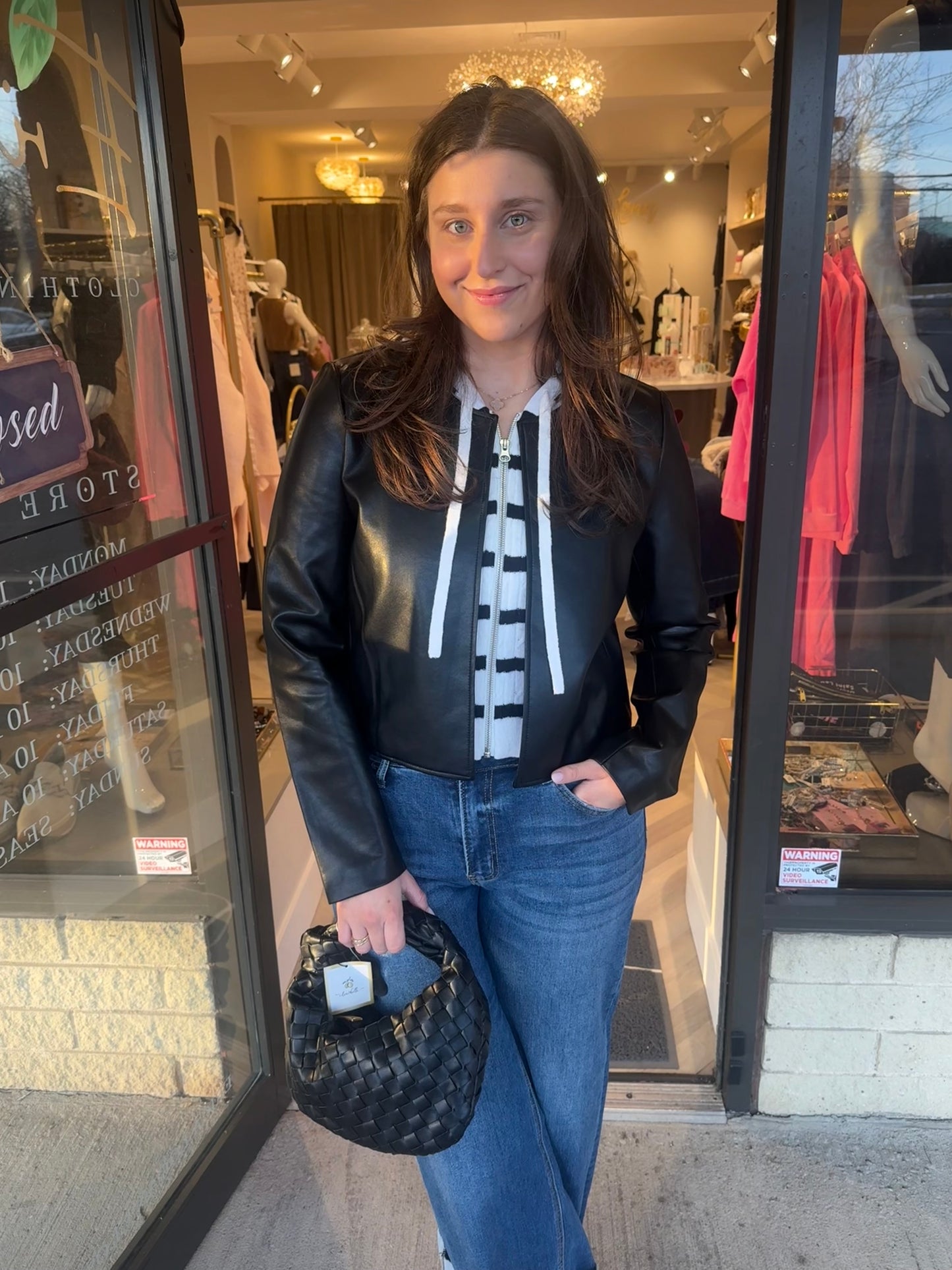 LEATHER STRIPE JACKET