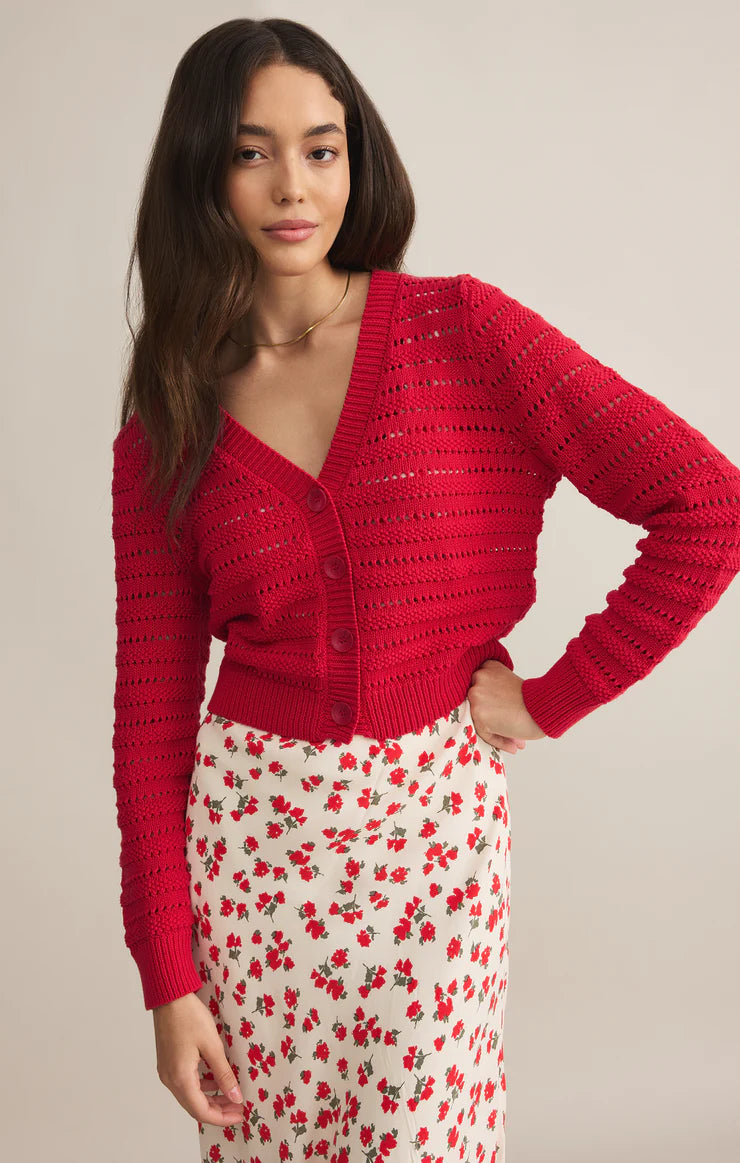 Red romance crochet cardigan