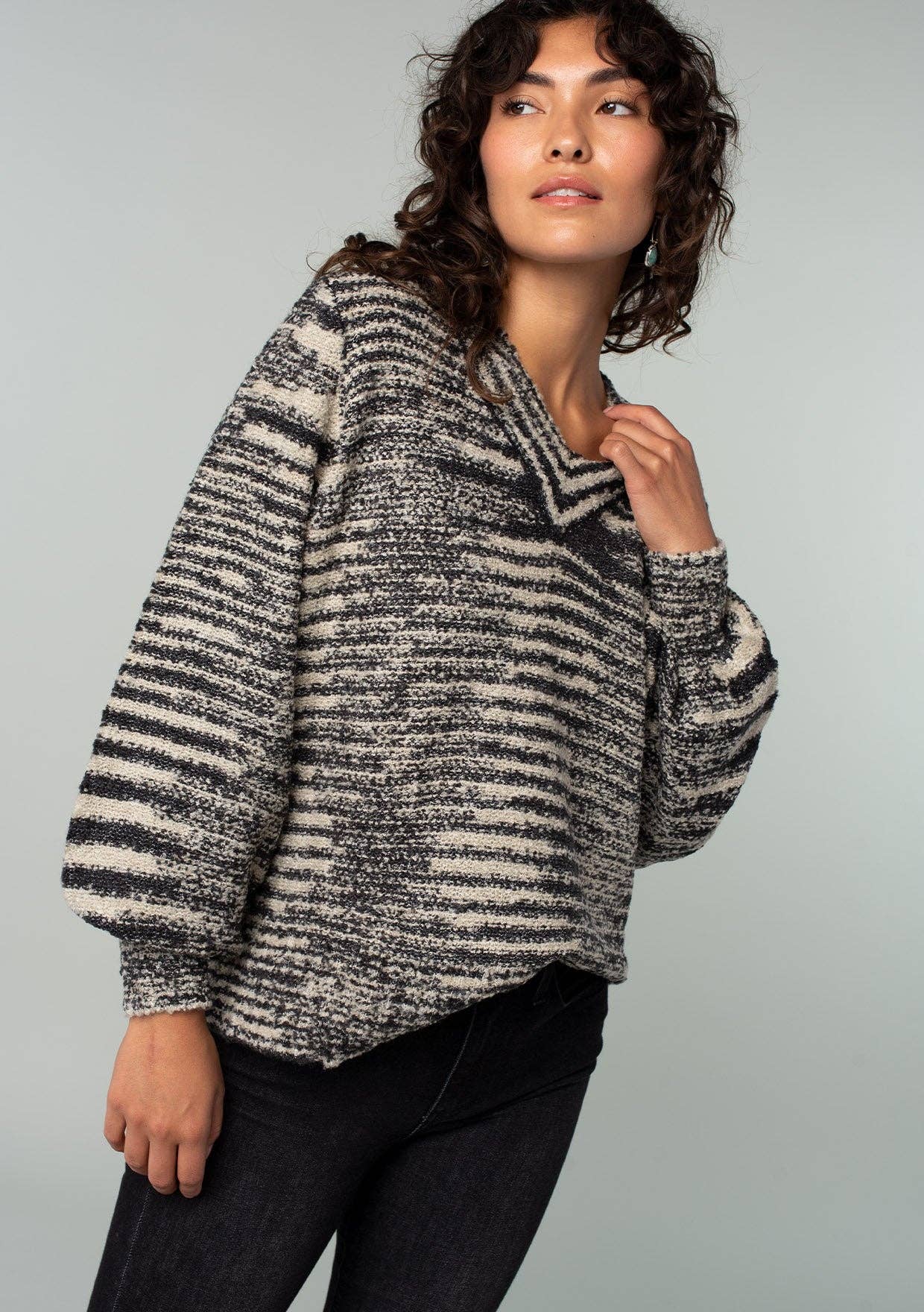 Space Dyed Animal Print Pullover Fall Sweater
