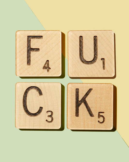 Fuck Scrabble Tiles | Set of 4 Acrylic Drink Coasters