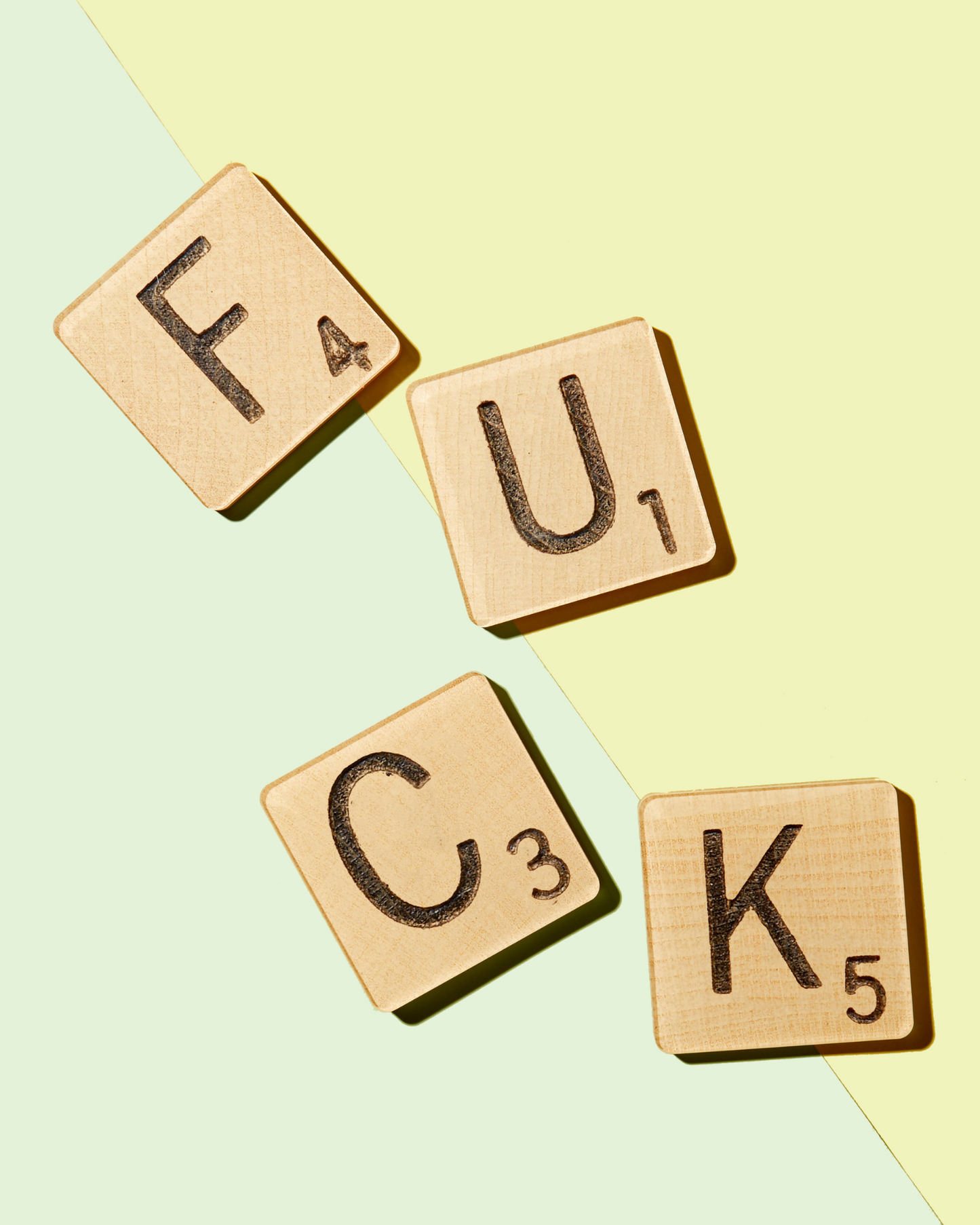 Fuck Scrabble Tiles | Set of 4 Acrylic Drink Coasters