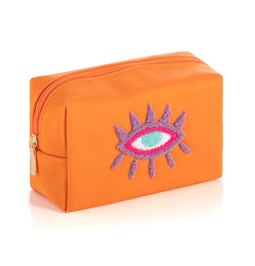 JOY EVIL EYE ZIP POUCH, ORANGE