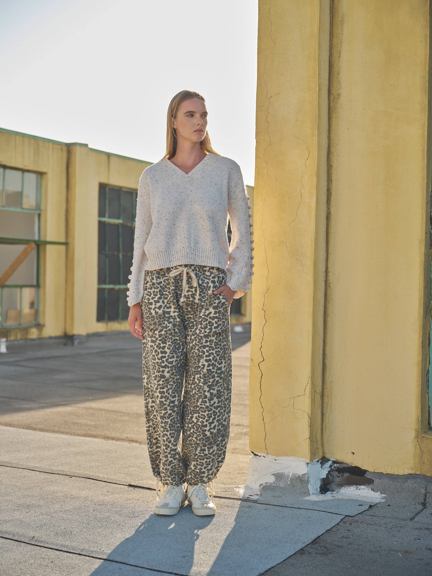 MAP2675-LEOPARD LEOPARD PRINT RELAXED FIT PULL-ON PANTS