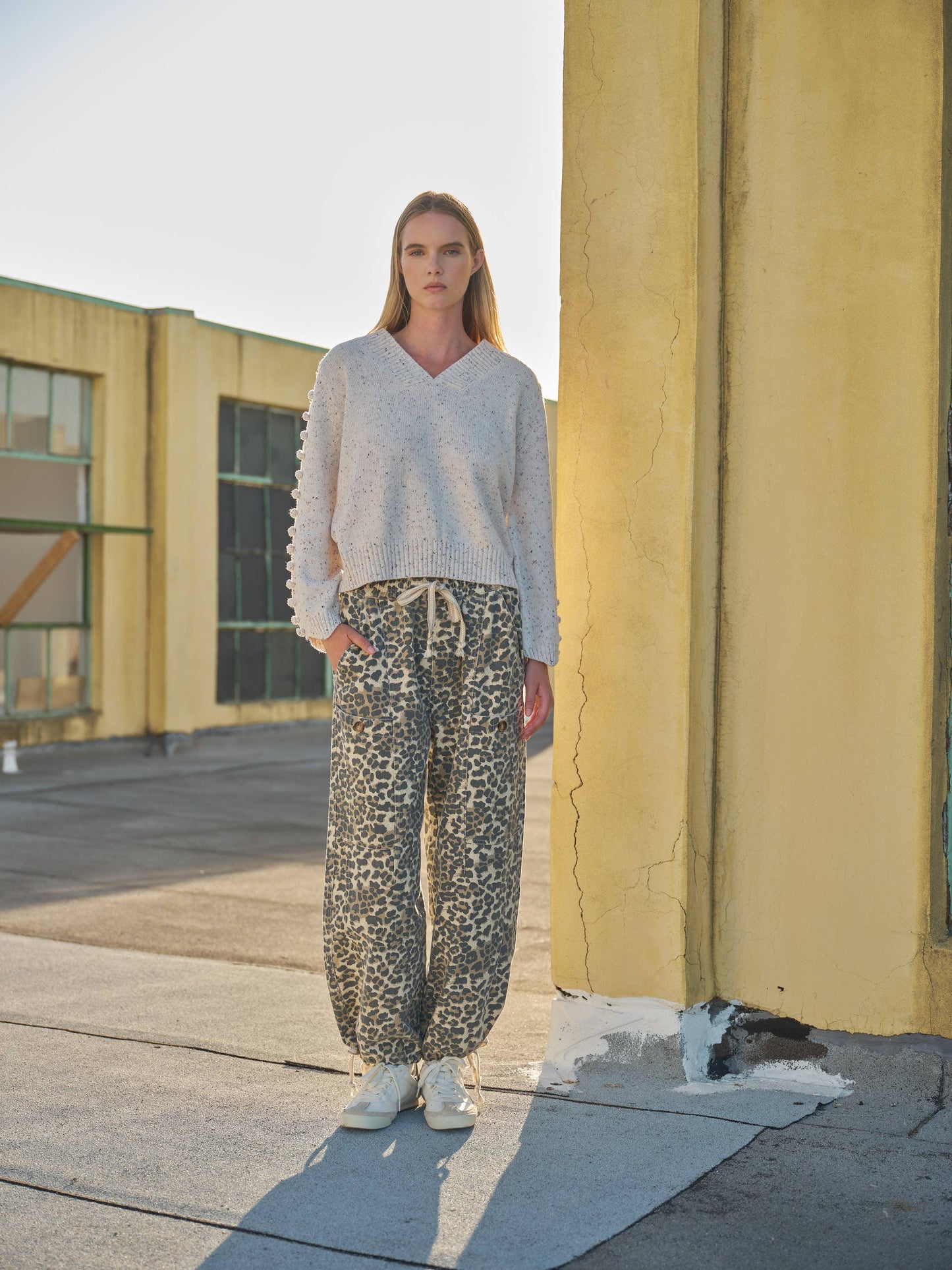 MAP2675-LEOPARD LEOPARD PRINT RELAXED FIT PULL-ON PANTS