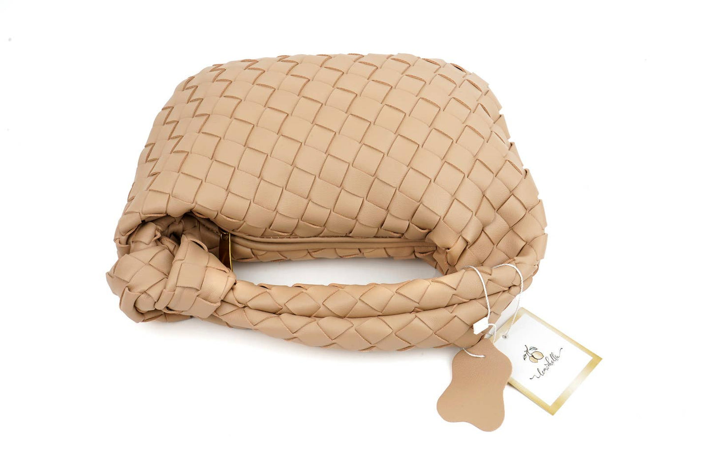 Ava Woven Knotted Handbag Almond 