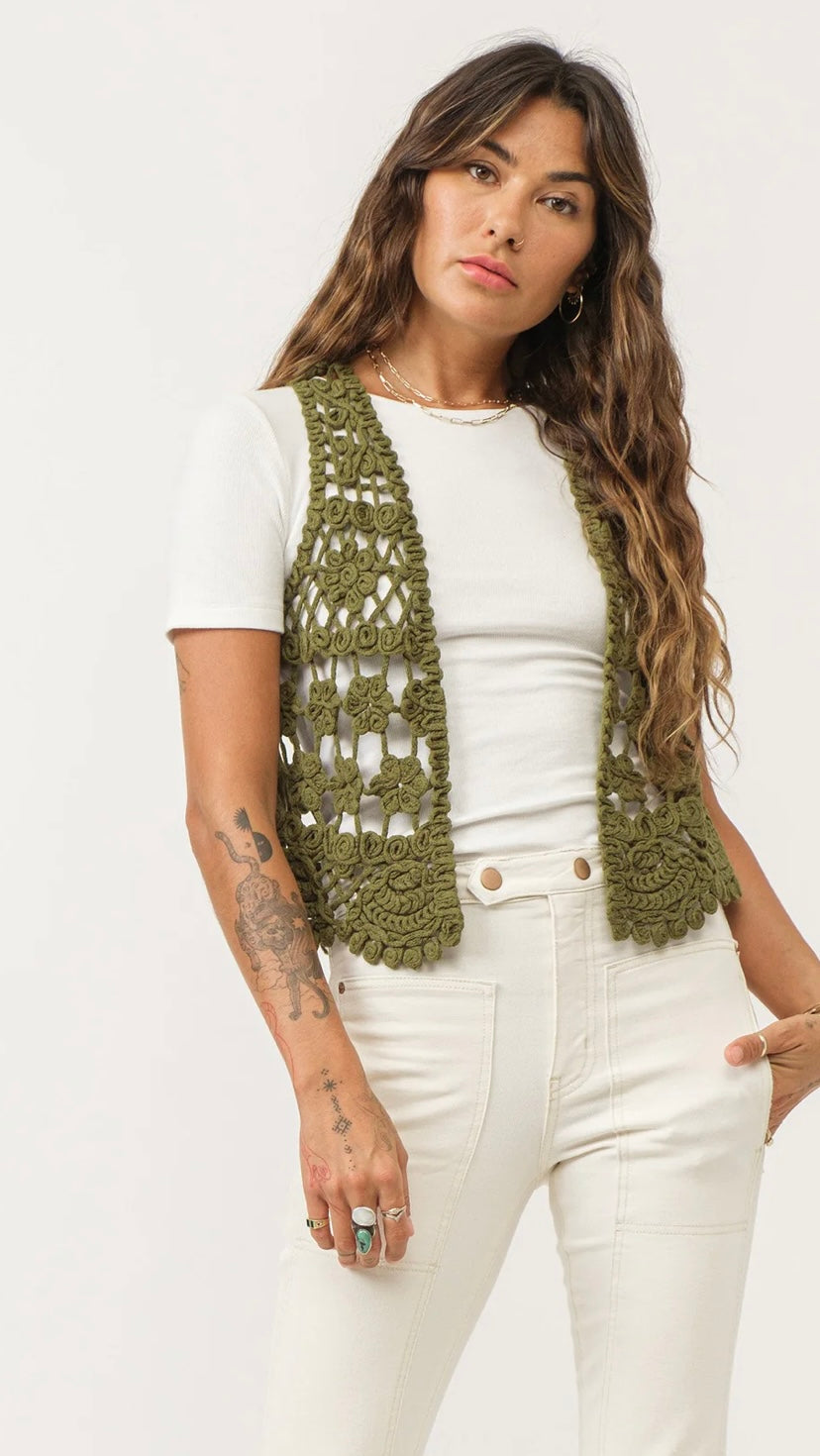 Green Crochet Vest