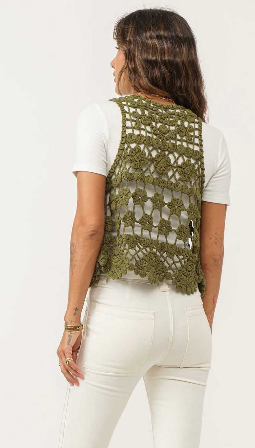 Green Crochet Vest