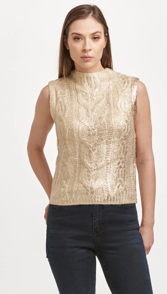 White/Gold sweater vest