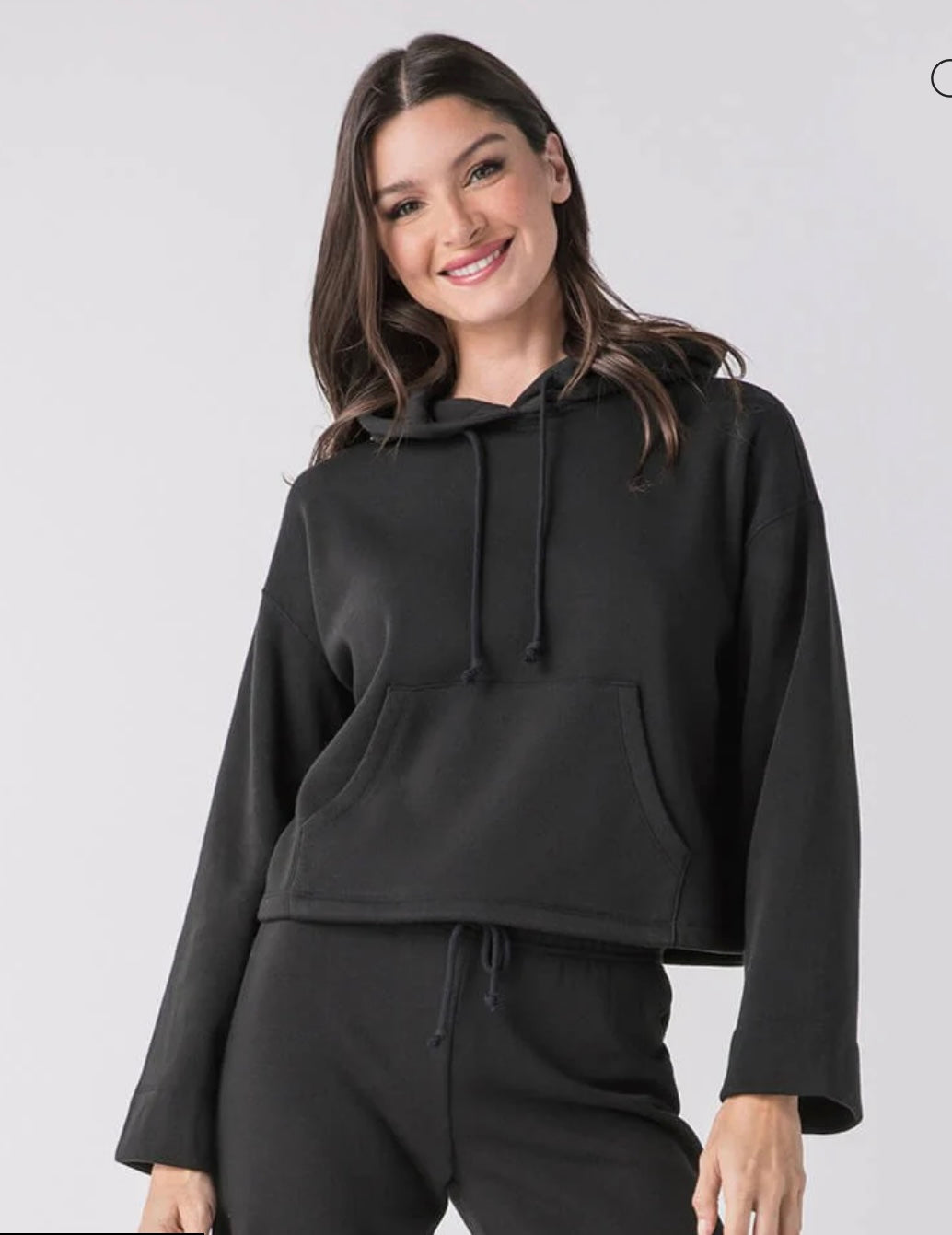 Bell sleeve black hoodie