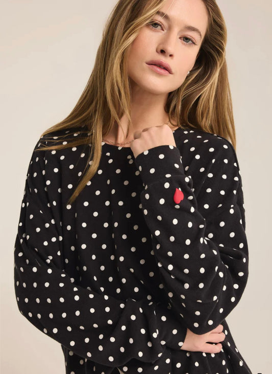 Polka dot sweatshirt