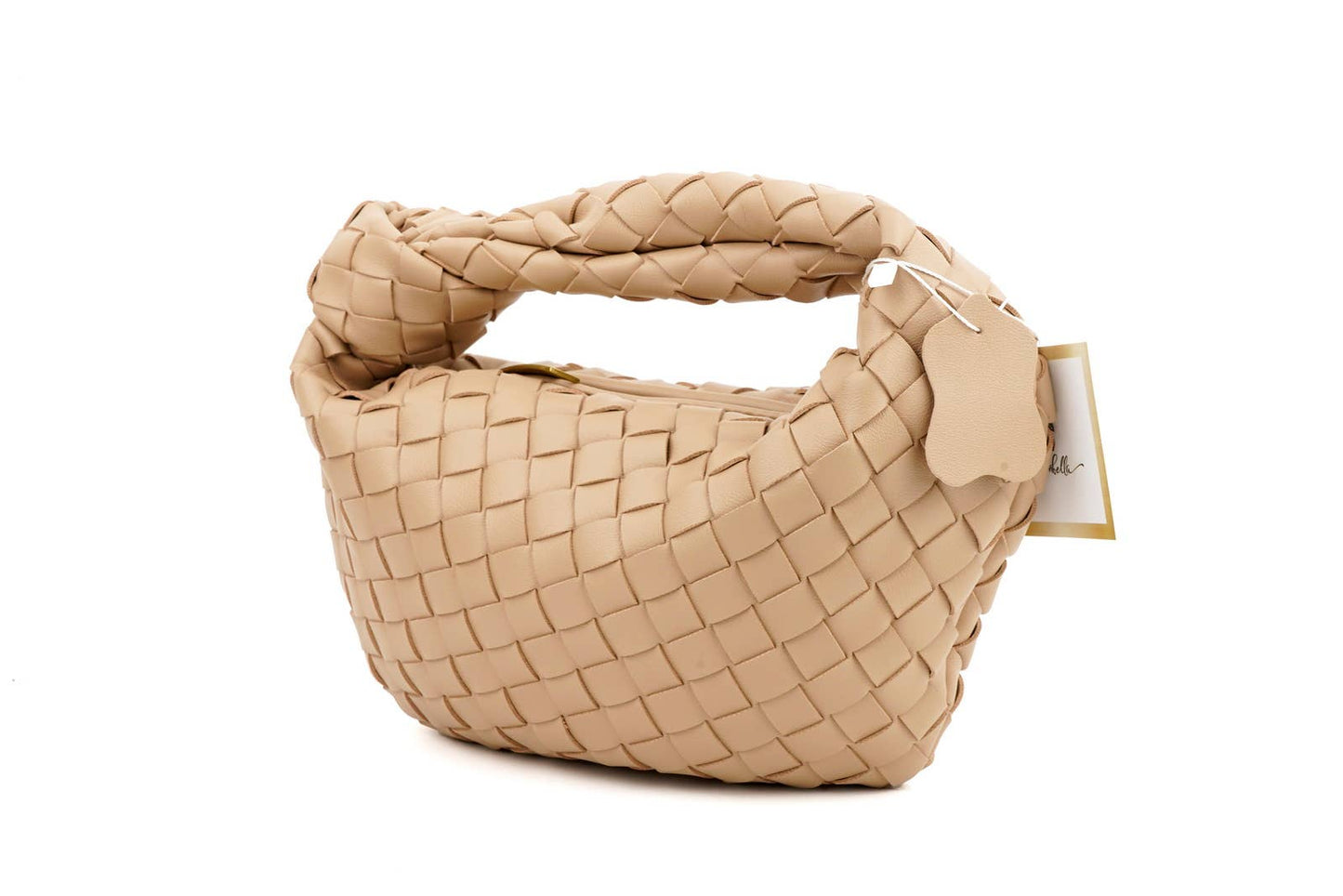 Ava Woven Knotted Handbag Almond 