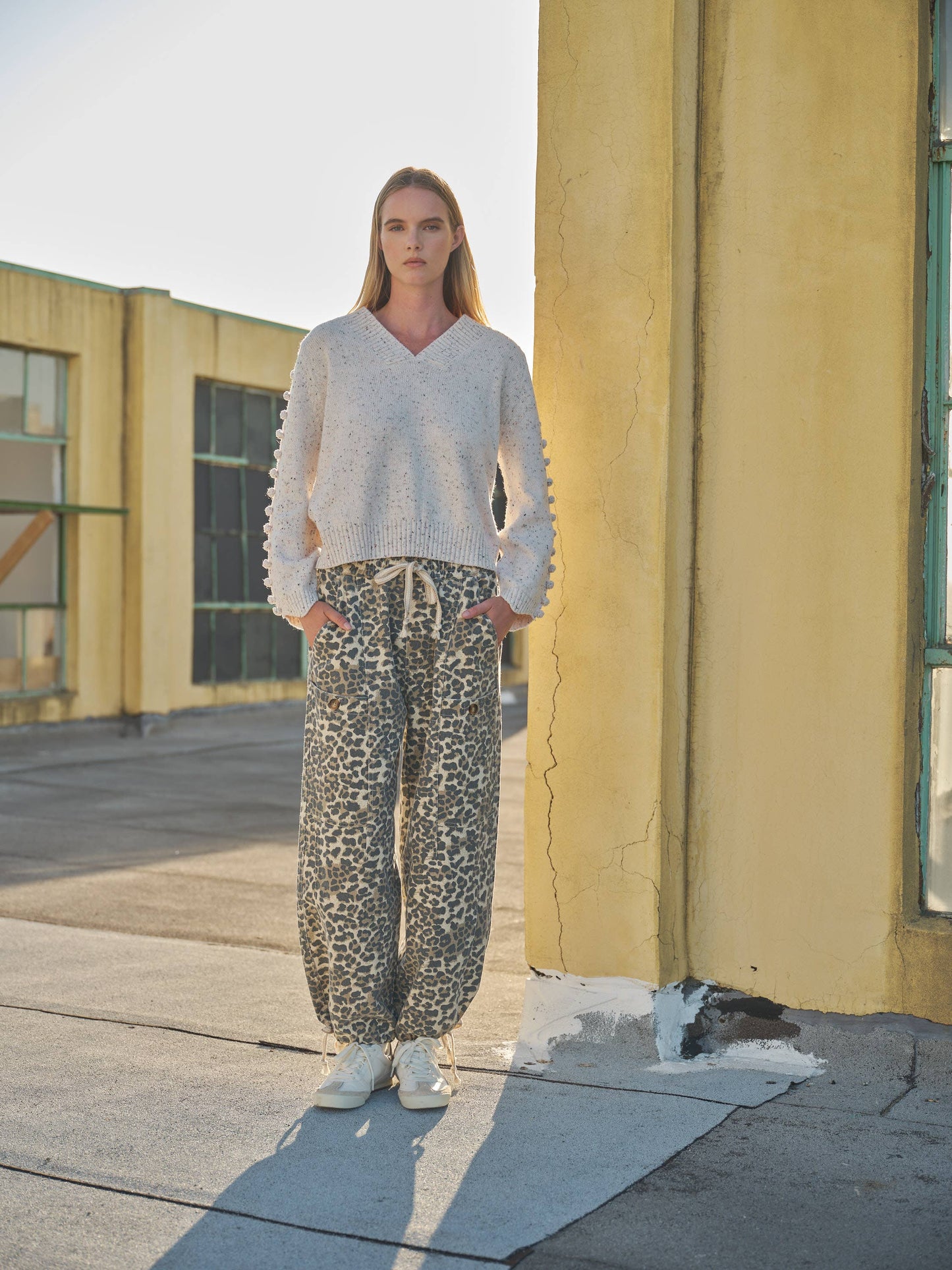 MAP2675-LEOPARD LEOPARD PRINT RELAXED FIT PULL-ON PANTS