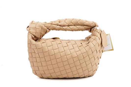 Ava Woven Knotted Handbag Almond 