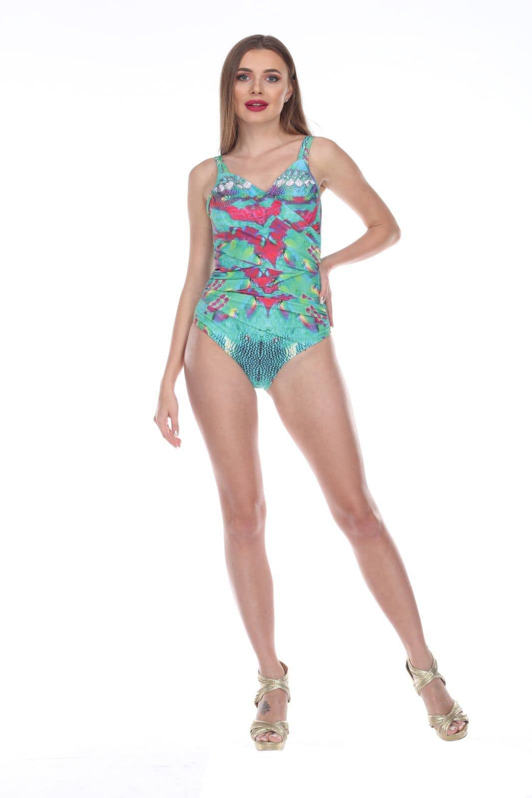 Wholesale Women's Aqua One Piece Swimwear in Multi-color Made from Imported Nylon & Spandex