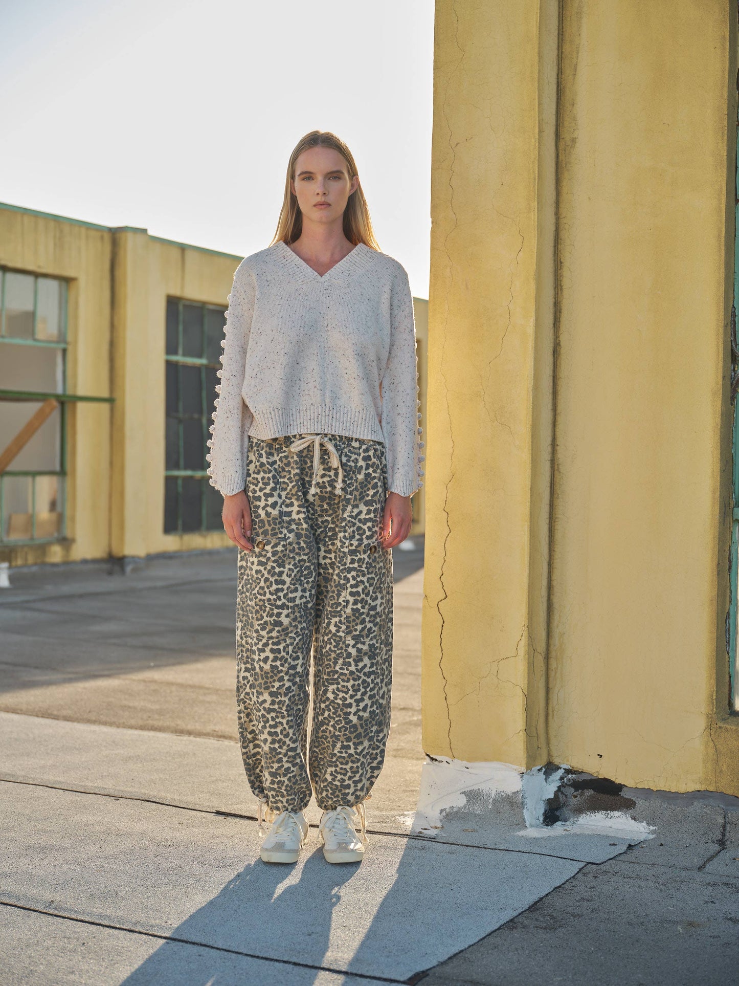 MAP2675-LEOPARD LEOPARD PRINT RELAXED FIT PULL-ON PANTS