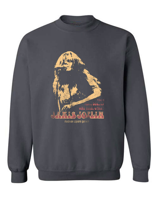 Janis Joplin Madison Square Garden Charcoal Thrifted S/S