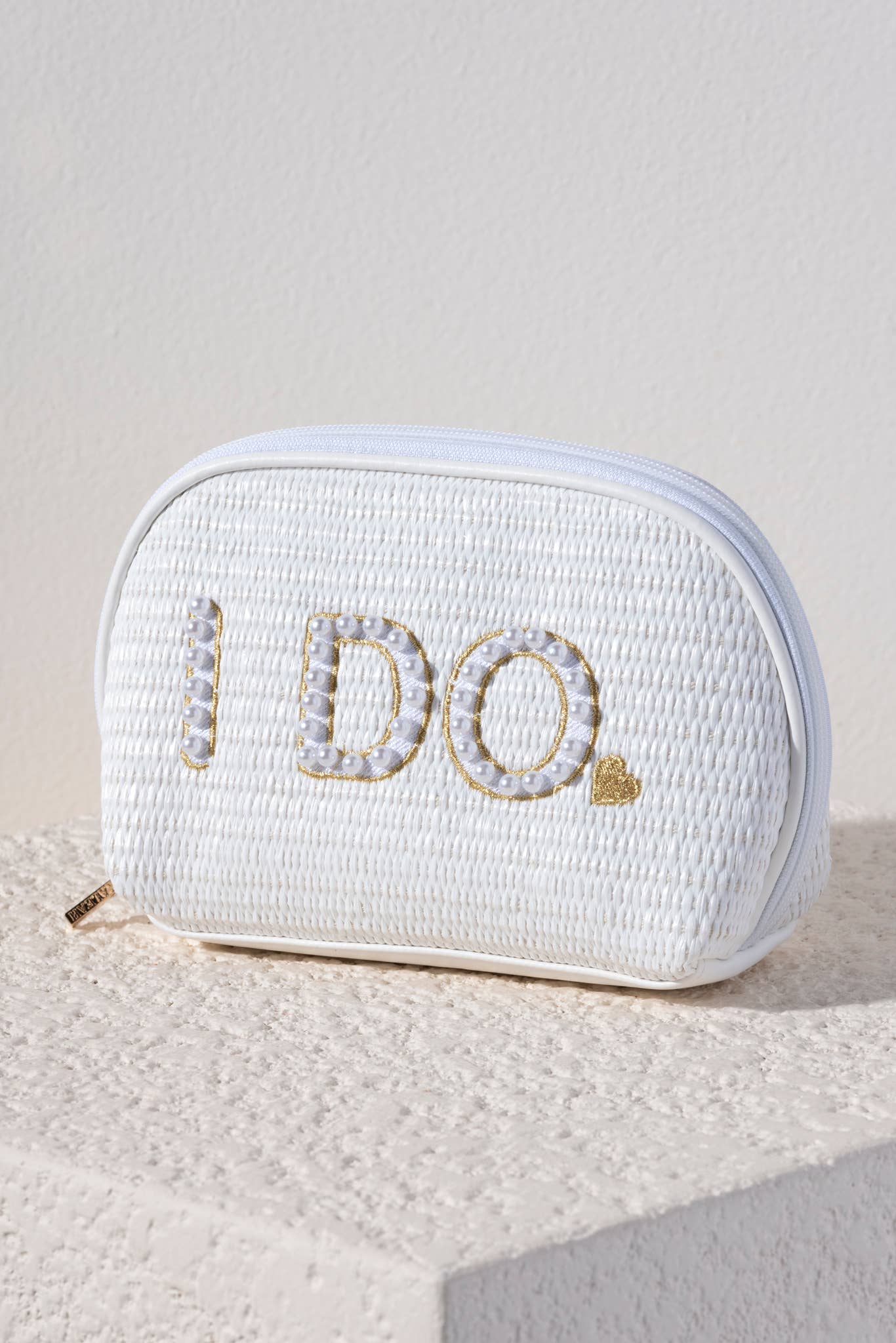 I DO ZIP POUCH, WHITE